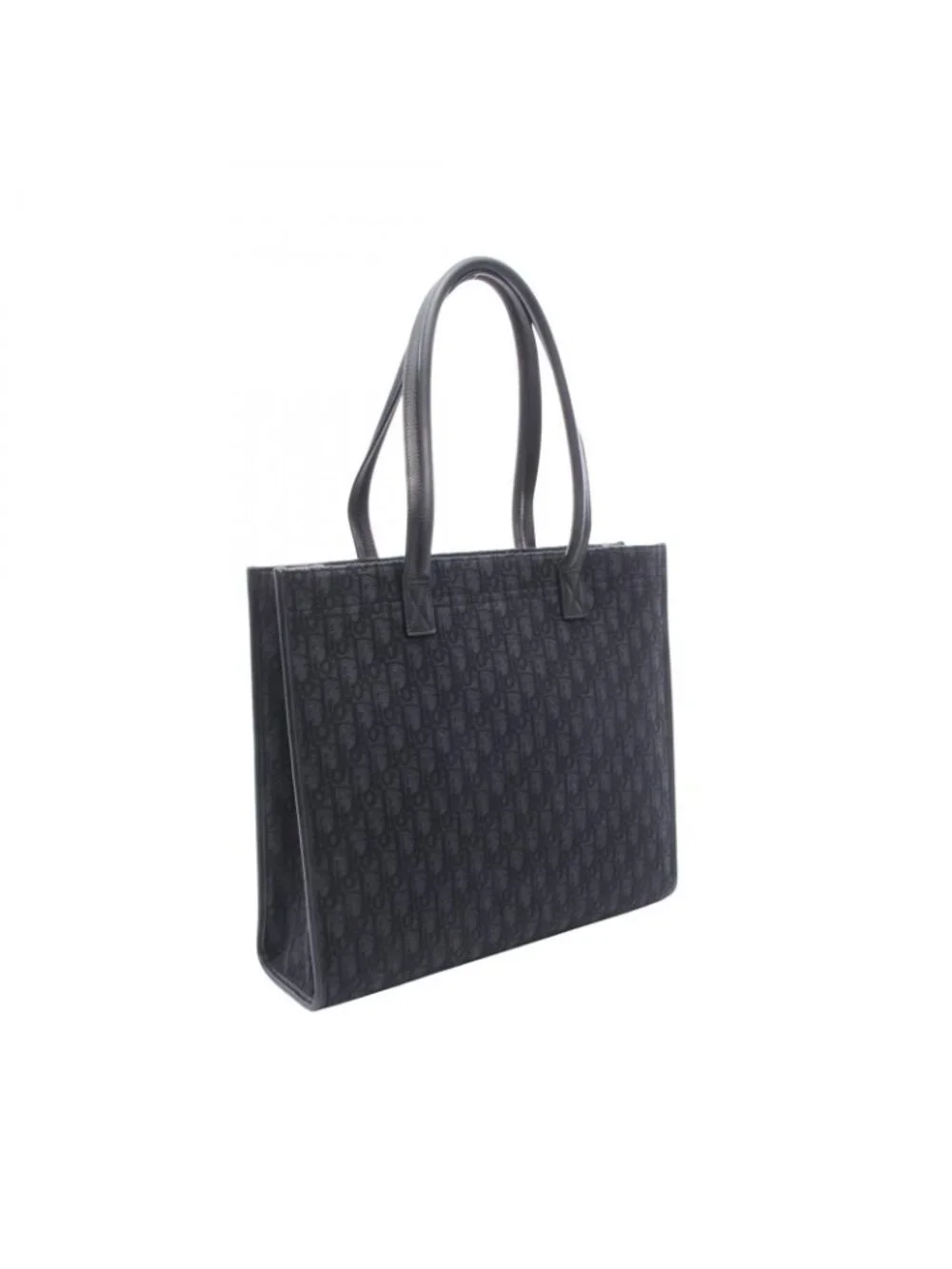 Dior Tote Safari Oblique Black Canvas Leather